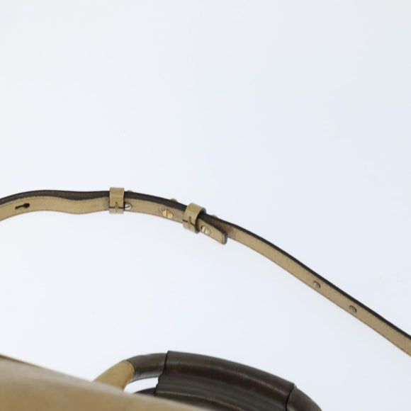 Chloe Etel Hand Bag Leather 2way Beige Gold Auth BA7364