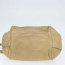 Chloe Etel Hand Bag Leather 2way Beige Gold Auth BA7364-5