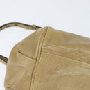 Chloe Etel Hand Bag Leather 2way Beige Gold Auth BA7364-10