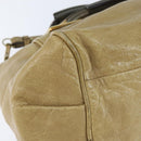 Chloe Etel Hand Bag Leather 2way Beige Gold Auth BA7364-16