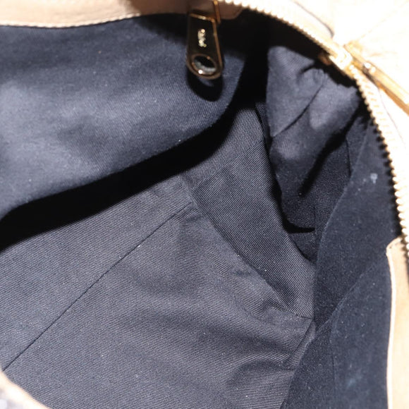 Chloe Etel Hand Bag Leather 2way Beige Gold Auth BA7364