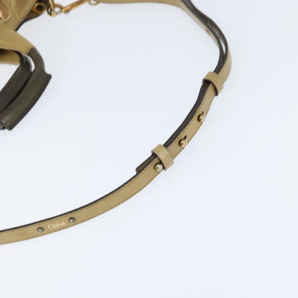 Chloe Etel Hand Bag Leather 2way Beige Gold Auth BA7364