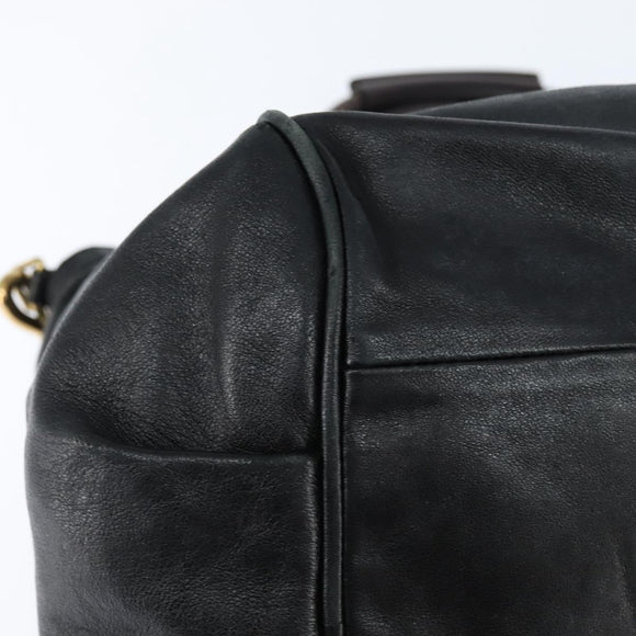 Chloe Etel Hand Bag Leather 2way Black Gold Auth BA7365