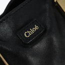 Chloe Etel Hand Bag Leather 2way Black Gold Auth BA7365-18