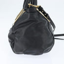Chloe Etel Hand Bag Leather 2way Black Gold Auth BA7365-3