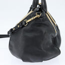 Chloe Etel Hand Bag Leather 2way Black Gold Auth BA7365-4