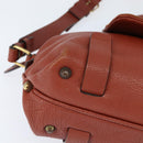 Chloe Hand Bag Leather 2way Orange Gold Auth BA7366-10