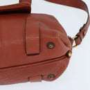 Chloe Hand Bag Leather 2way Orange Gold Auth BA7366-16