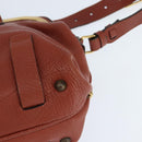 Chloe Hand Bag Leather 2way Orange Gold Auth BA7366-18