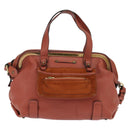 Chloe Hand Bag Leather 2way Orange Gold Auth BA7366-13