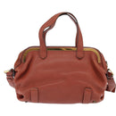 Chloe Hand Bag Leather 2way Orange Gold Auth BA7366-2