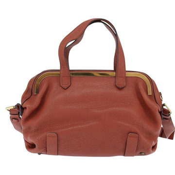 Chloe Hand Bag Leather 2way Orange Gold Auth BA7366 - 0