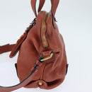 Chloe Hand Bag Leather 2way Orange Gold Auth BA7366-4