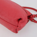 Chloe Lily Hand Bag Leather 2way Pink Silver Auth BA7367V-17