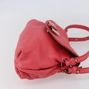 Chloe Lily Hand Bag Leather 2way Pink Silver Auth BA7367V-4