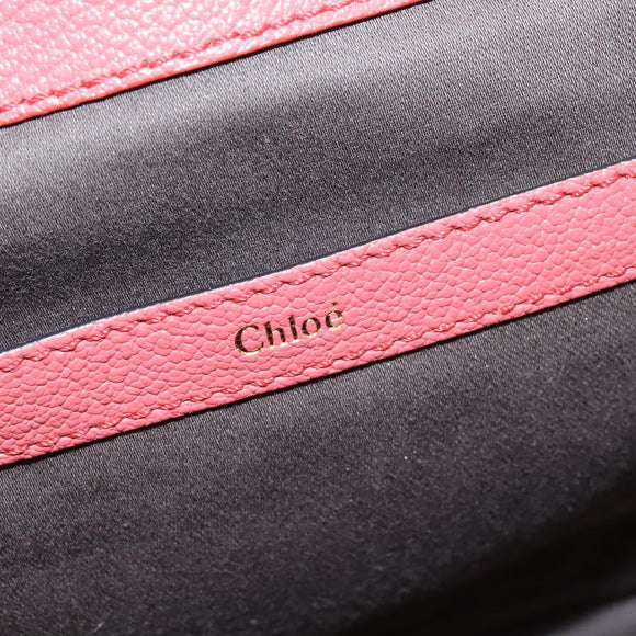 Chloe Bridget Hand Bag Leather 2way Pink Gold Auth BA7368