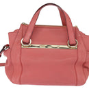 Chloe Bridget Hand Bag Leather 2way Pink Gold Auth BA7368-13