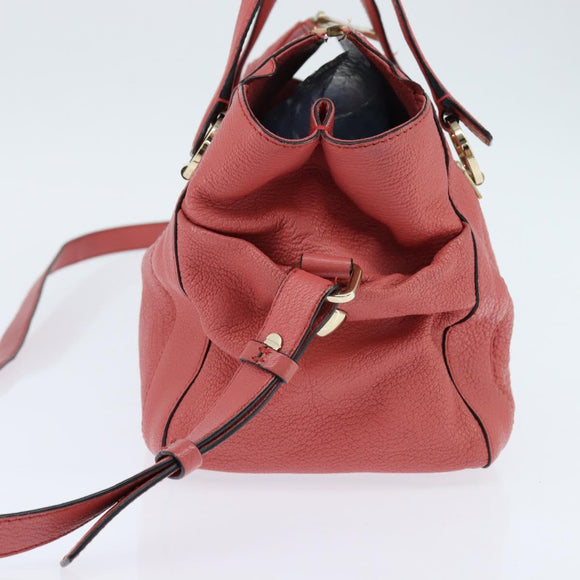 Chloe Bridget Hand Bag Leather 2way Pink Gold Auth BA7368