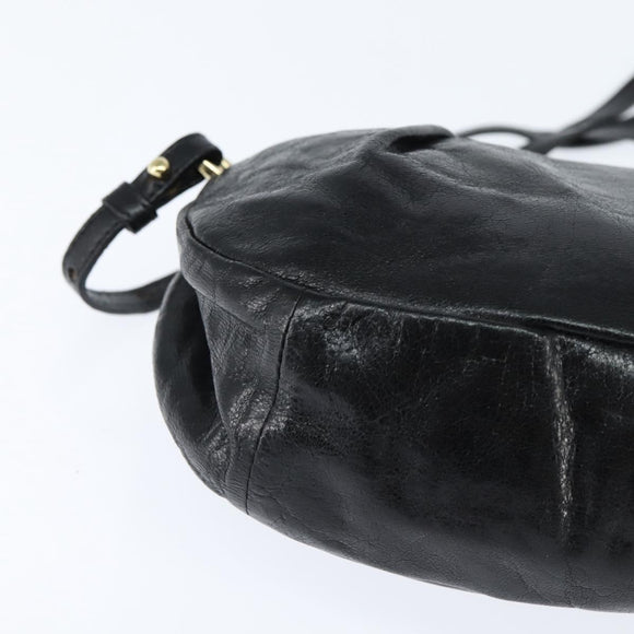 Chloe Hand Bag Leather 2way Black Gold Auth BA7369