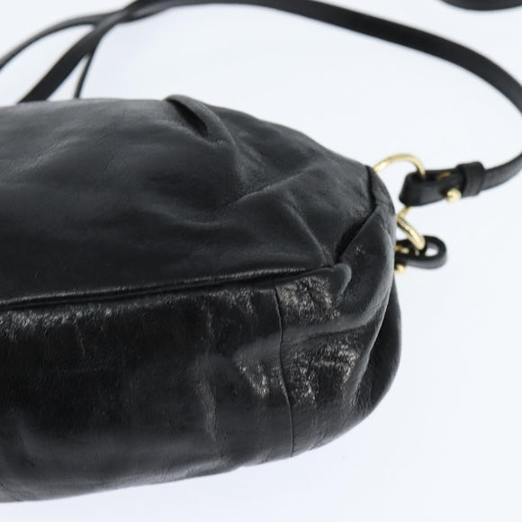 Chloe Hand Bag Leather 2way Black Gold Auth BA7369