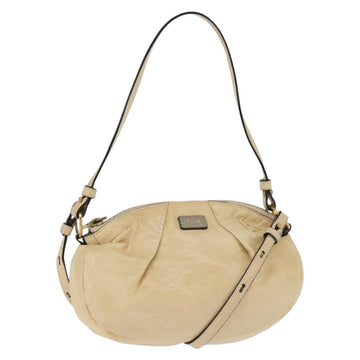 Chloe Hand Bag Leather 2way Beige Gold Auth BA7370