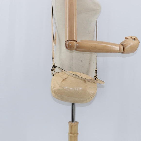 Chloe Hand Bag Leather 2way Beige Gold Auth BA7370