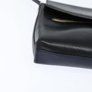 Chloe Shoulder Bag Leather Navy Gold Auth BA7371-9