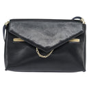 Chloe Shoulder Bag Leather Navy Gold Auth BA7371-13