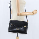 Chloe Shoulder Bag Leather Navy Gold Auth BA7371-21