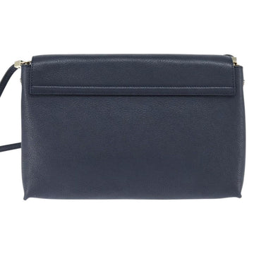 Chloe Shoulder Bag Leather Navy Gold Auth BA7371 - 0