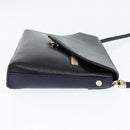 Chloe Shoulder Bag Leather Navy Gold Auth BA7371-4