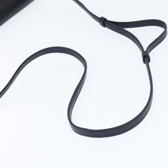 Chloe Shoulder Bag Leather Navy Gold Auth BA7371