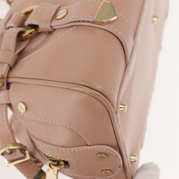 VERSACE Hand Bag Leather Pink Gold Auth BA7372