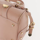 VERSACE Hand Bag Leather Pink Gold Auth BA7372-14