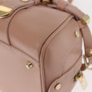 VERSACE Hand Bag Leather Pink Gold Auth BA7372-16