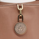 VERSACE Hand Bag Leather Pink Gold Auth BA7372-18