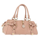 VERSACE Hand Bag Leather Pink Gold Auth BA7372-1