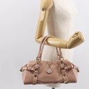 VERSACE Hand Bag Leather Pink Gold Auth BA7372-21