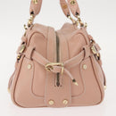 VERSACE Hand Bag Leather Pink Gold Auth BA7372-3