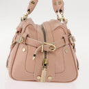 VERSACE Hand Bag Leather Pink Gold Auth BA7372-4