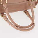 VERSACE Hand Bag Leather Pink Gold Auth BA7372-7