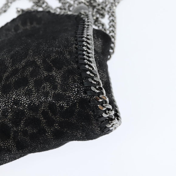 Stella MacCartney Chain Falabella Bag polyester Black Silver 391698 Auth BA7373