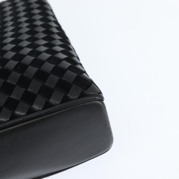 BALLY Hand Bag Leather Black Gold Auth BA7374