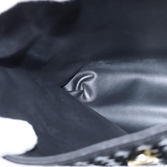 BALLY Hand Bag Leather Black Gold Auth BA7374