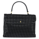 BALLY Hand Bag Leather Black Gold Auth BA7374-13