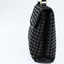 BALLY Hand Bag Leather Black Gold Auth BA7374-4