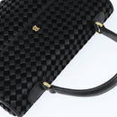 BALLY Hand Bag Leather Black Gold Auth BA7374-6