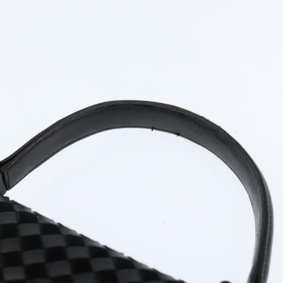 BALLY Hand Bag Leather Black Gold Auth BA7374