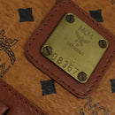 MCM Logogram Vicetos Hand Bag PVC Leather Brown Gold Auth BA7375-12