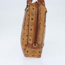 MCM Logogram Vicetos Hand Bag PVC Leather Brown Gold Auth BA7375-3